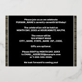 Invitation En Aluminium 77e fête d'anniversaire : Bold, Motif de céréales  (Verso)