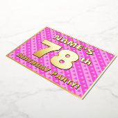 Invitation En Aluminium 78e fête d'anniversaire — Coeurs roses amusants et (Rotation)