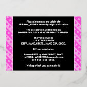 Invitation En Aluminium 78e fête d'anniversaire — Coeurs roses amusants et (Verso)