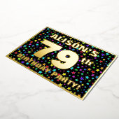 Invitation En Aluminium 79e fête d'anniversaire — Amusant, Colorful Stars (Rotation)