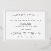 Invitation En Aluminium 79e fête d'anniversaire — Art Déco Style "79" + No (Verso)