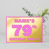 Invitation En Aluminium 79e fête d'anniversaire — Audacieux, amusant, rose (Debout devant)