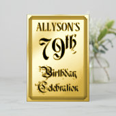 Invitation En Aluminium 79e fête d'anniversaire — Script élégant + Nom per (Debout devant)