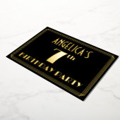 Invitation En Aluminium 7e fête d'anniversaire : Art Déco Look "7", avec n (Rotation)