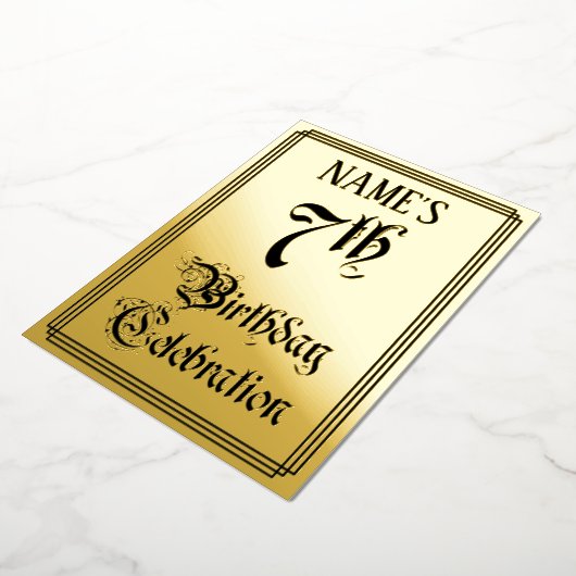 Invitation En Aluminium 7e fête d'anniversaire — Script élégant + Nom pers (Rotation)