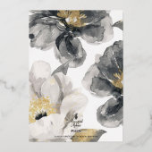 Invitation En Aluminium 80 et élégant Floral 80e Anniversaire Or (Verso)