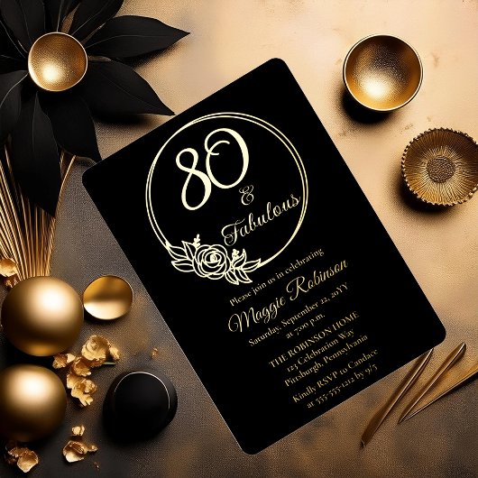 Invitation En Aluminium 80 et fabuleuse fête du 80e anniversaire bloquée