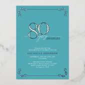Invitation En Aluminium 80 & Fabuleux Anniversaire Turquoise & Argent (Recto)
