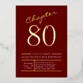 Invitation En Aluminium 80 Rouge 80e Anniversaire Gold (Recto)