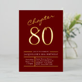 Invitation En Aluminium 80 Rouge 80e Anniversaire Gold (Debout devant)