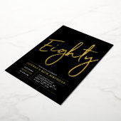 Invitation En Aluminium 80 | Soirée d'anniversaire Gold & Black moderne 80 (Rotation)