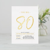 Invitation En Aluminium 80 | Soirée d'or moderne 80e anniversaire (Debout devant)