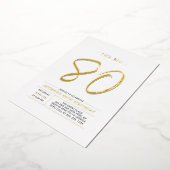 Invitation En Aluminium 80 | Soirée d'or moderne 80e anniversaire (Rotation)