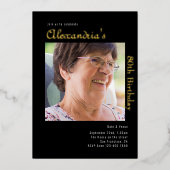 Invitation En Aluminium 80e anniversaire Black Gold (Recto)