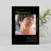 Invitation En Aluminium 80e anniversaire Black Gold (Debout devant)