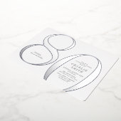 Invitation En Aluminium 80e anniversaire d'argent minimaliste moderne (Rotation)