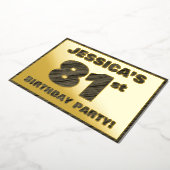 Invitation En Aluminium 81e fête d'anniversaire — Bold, Faux Wood Grain Te (Rotation)