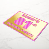 Invitation En Aluminium 81e fête d'anniversaire — Gras, amusant, rose rayu (Rotation)