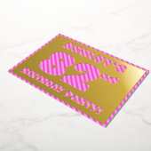 Invitation En Aluminium 82e fête d'anniversaire — Audacieux, amusant, rose (Rotation)