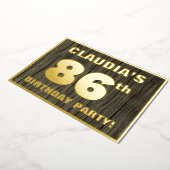 Invitation En Aluminium 86e Birthday Party: Bold, Faux Wood Grain Pattern (Rotation)