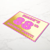 Invitation En Aluminium 88e fête d'anniversaire — Gras, amusant, rose rayu (Rotation)