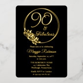 Invitation En Aluminium 90 et fabuleuse 90e fête d'anniversaire bloquée (Recto)