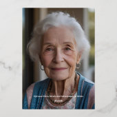 Invitation En Aluminium 90e fête d'anniversaire personnalisée Textured Ele (Verso)