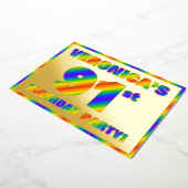 Invitation En Aluminium 91e fête d'anniversaire — Amusant, Rainbow Spectru (Rotation)
