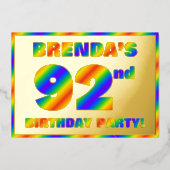 Invitation En Aluminium 92e fête d'anniversaire — Amusant, Rainbow Spectru (Recto)