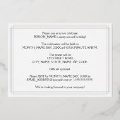 Invitation En Aluminium 92e fête d'anniversaire : Art Déco Look "92", avec (Verso)