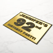 Invitation En Aluminium 92e fête d'anniversaire — Bold, Faux Wood Grain Te (Rotation)