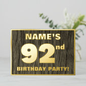 Invitation En Aluminium 92e fête d'anniversaire : Bold, Motif de céréales  (Debout devant)