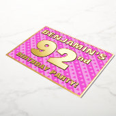 Invitation En Aluminium 92e fête d'anniversaire — Coeurs et rayures roses  (Rotation)