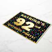 Invitation En Aluminium 92e fête d'anniversaire — Motif d'étoiles amusante (Rotation)