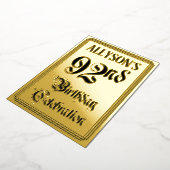 Invitation En Aluminium 92e fête d'anniversaire — Script élégant + Nom per (Rotation)