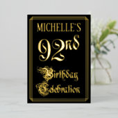 Invitation En Aluminium 92e fête d'anniversaire — Script fantaisie et nom  (Debout devant)