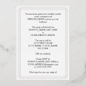 Invitation En Aluminium 92e fête d'anniversaire — Script fantaisie et nom  (Verso)