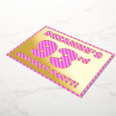 Invitation En Aluminium 93e fête d'anniversaire — Audacieux, amusant, rose (Rotation)