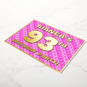 Invitation En Aluminium 93e fête d'anniversaire — Coeurs et rayures roses  (Rotation)