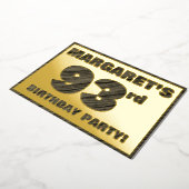 Invitation En Aluminium 93e fête d'anniversaire — Gras, Faux Wood Grain Te (Rotation)