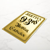 Invitation En Aluminium 93e fête d'anniversaire — Script élégant + Nom per (Rotation)