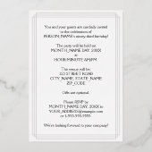 Invitation En Aluminium 93e fête d'anniversaire — Script fantaisie et nom  (Verso)