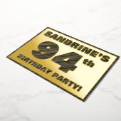 Invitation En Aluminium 94e fête d'anniversaire — Gras, Faux Wood Grain Te (Rotation)