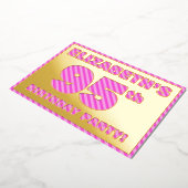 Invitation En Aluminium 95e fête d'anniversaire — Gras, amusant, rose rayu (Rotation)