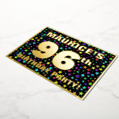 Invitation En Aluminium 96e fête d'anniversaire — Amusant, Colorful Stars (Rotation)