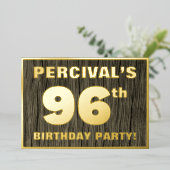 Invitation En Aluminium 96e fête d'anniversaire : Bold, Motif de céréales (Debout devant)