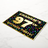 Invitation En Aluminium 97e fête d'anniversaire — Amusant, Colorful Stars (Rotation)