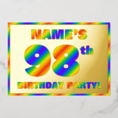 Invitation En Aluminium 98e fête d'anniversaire — Amusant, Rainbow Spectru (Recto)