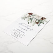 Invitation En Aluminium À feuillage persistant mariage d'hiver élégant Sil (Rotation)