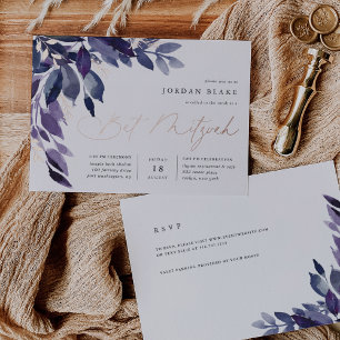 Invitation En Aluminium Abondant feuillage Bat mitzvah botanique violet
